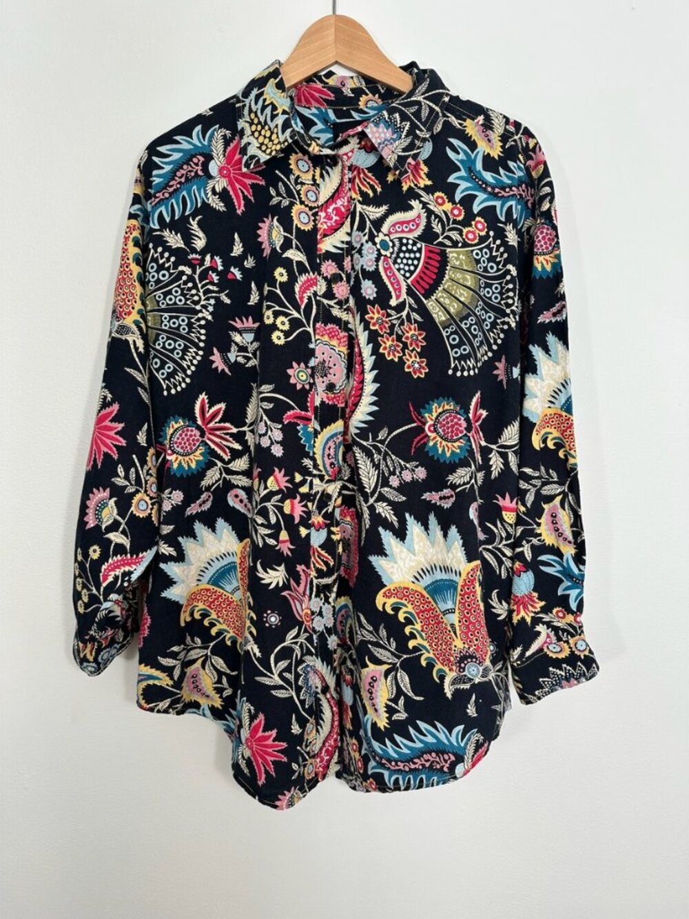 Rachel Comey Black Floral Cotton Shirt M/L
